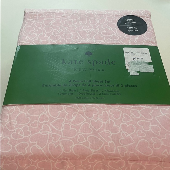 NIP Kate Spade Hearts Twin Sheet Set - Picture 1 of 1